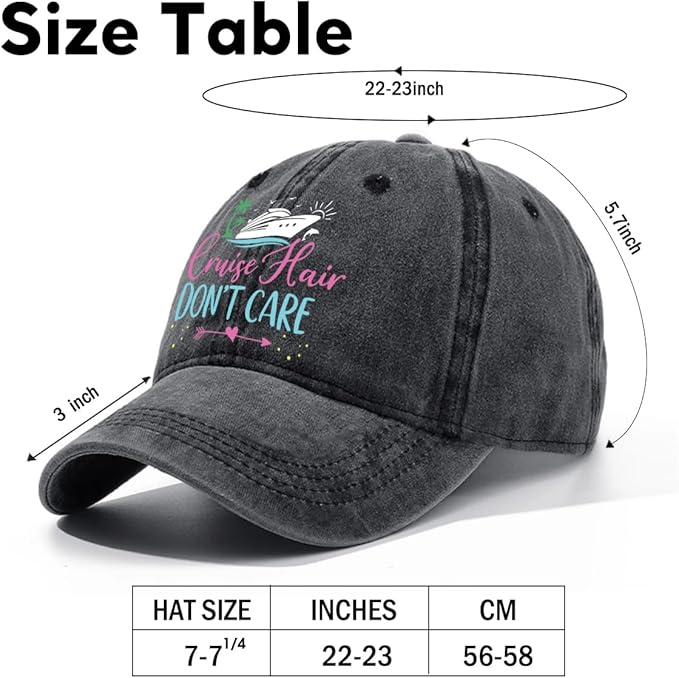 Cruise Adjustable Washed Cotton Baseball Cap, Funny Boat Retro Trucker Hat Gift for Men Women Dad Husband Crewman