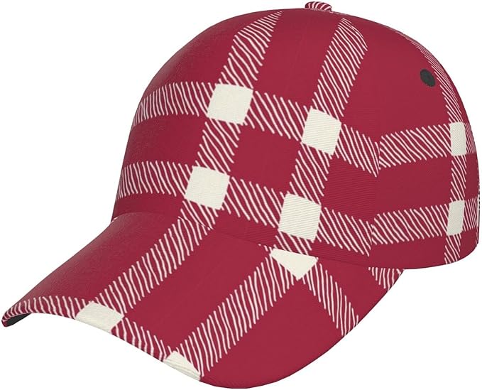 Vintage Cute Plaid Baseball Cap for Men Women,Adjustable Dad Hat Baseball Hat Summer Snapback Cap Outdoor