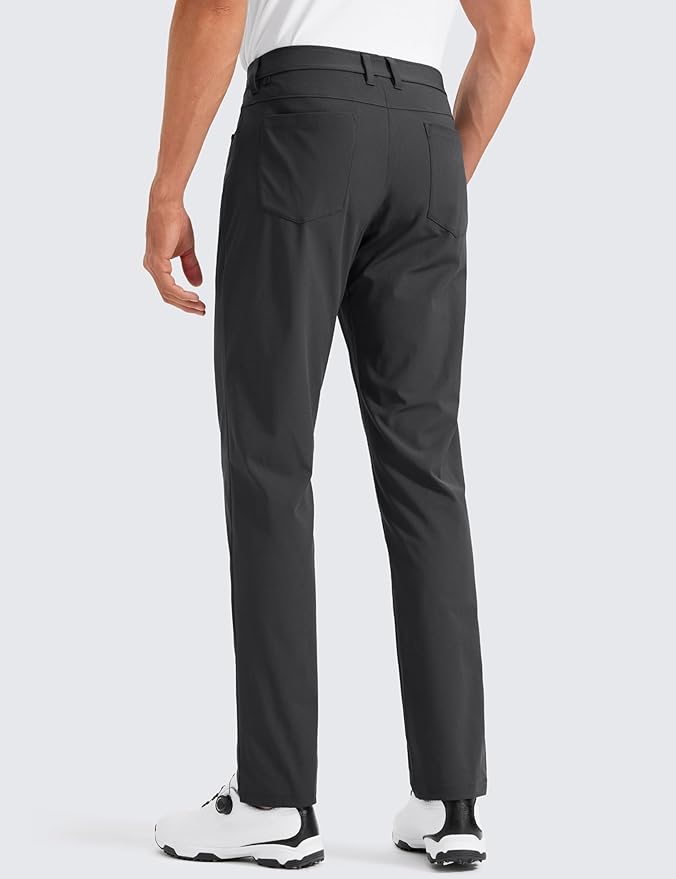 CRZ YOGA All Day Comfy 5-Pocket Golf Pants for Men - 28"/30"/32"/34" Quick Dry Lightweight Casual Work Stretch Trousers