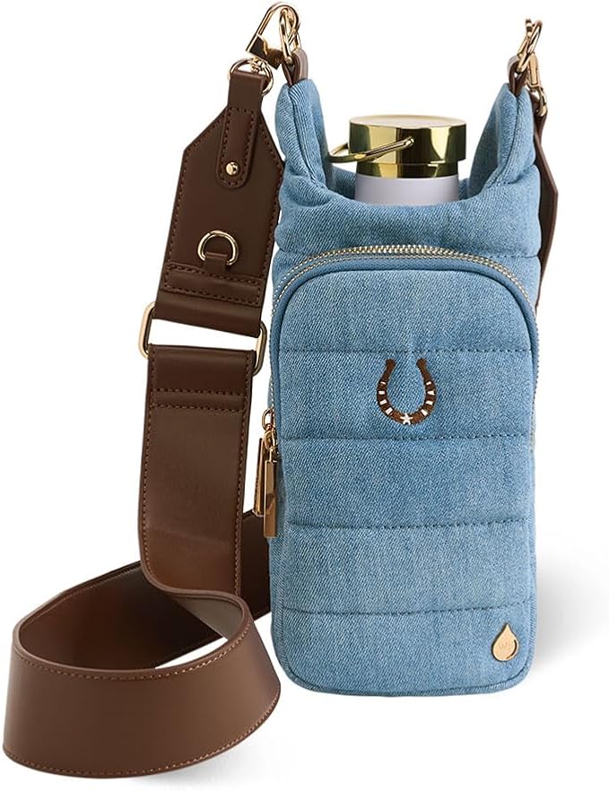 WanderFull® Original HydroBag® Collection, Water Bottle Holder, Gift for Women, Mom, Girlfriend, w/Strap & Phone Pocket, Hands-Free Crossbody Water Bottle Bag