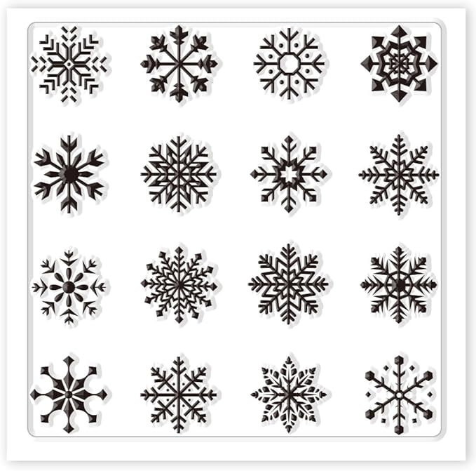 CHGCRAFT Polymer Clay Texture Sheets Winter Snowflakes Silicone Texture Stamp - Image 8