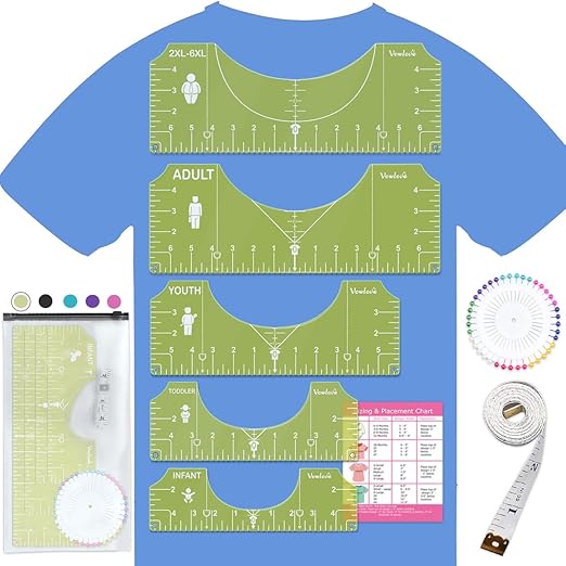 Vowlove Tshirt Ruler Guide for Vinyl Alignment by Vowlove