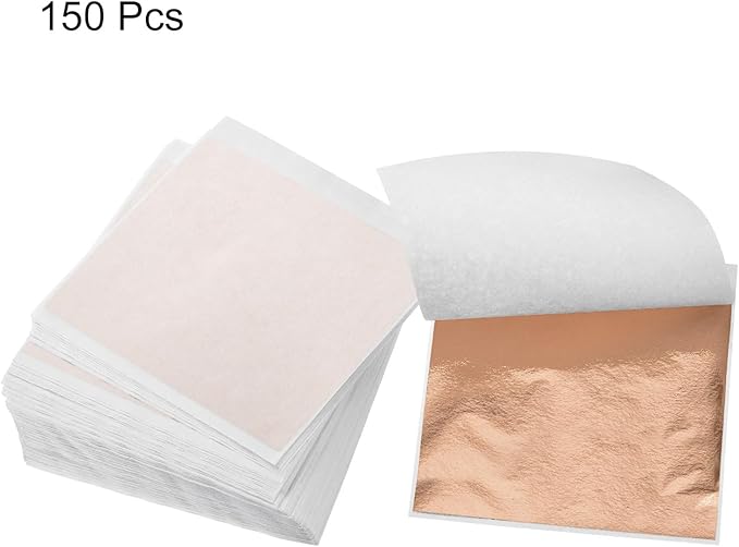 MECCANIXITY Gold Leaf Foil Sheet, Rose Gold Leaf Papers, 3.3 Inch x 3.1 Inch - Image 3