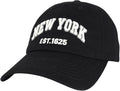Elidan NY Dad Hat New York EST.1625 Cotton Cap, Adjust Buckle Strap, Unstructured Low-Profile NY Baseball Cap for Men & Women
