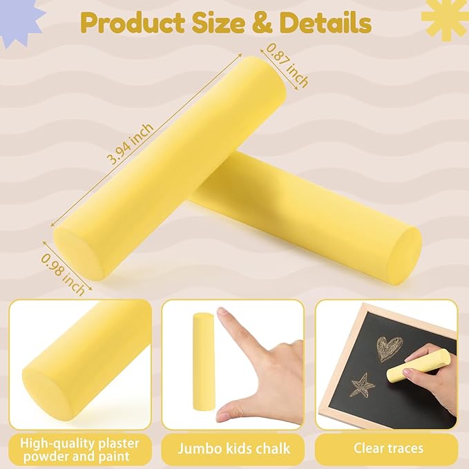 Fulmoon 40 Pcs Jumbo Sidewalk Chalk - Image 2