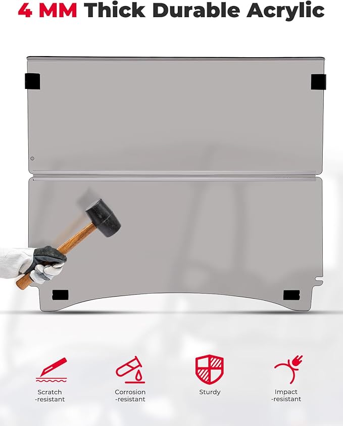 KEMIMOTO Golf Cart Windshield Compatible with Club Car Precedent Gas/Electric (04-Up), Foldable Replacement Windshield with Anti-UV and Impact Resistant Acrylic (Tinted)