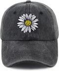 Pickleball Hat for Women, Adjustable Cotton Embroidered Daisy Pickle Ball Baseball Cap
