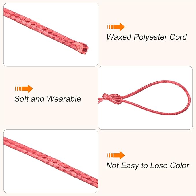 MECCANIXITY Waxed Cord 1mm Waxed Polyester Cord 175 Yard Wax String - Image 3