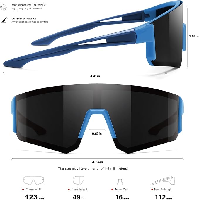 SEKKAF Youth Baseball Sunglasses for Boys Girls Age 6-12 Softball Cycling Sports Sunglasses for Kids Lightweight Frame