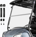 Clear Golf Cart Foldable Windshield 3/16" (5MM) Thicken for Club Car Precedent 2004+, Tempo & Onward 2017+, 37.4" W×32.7" H, Fits 1"×1" Strut Rail Window Glass Replacement Scratch-Resistant