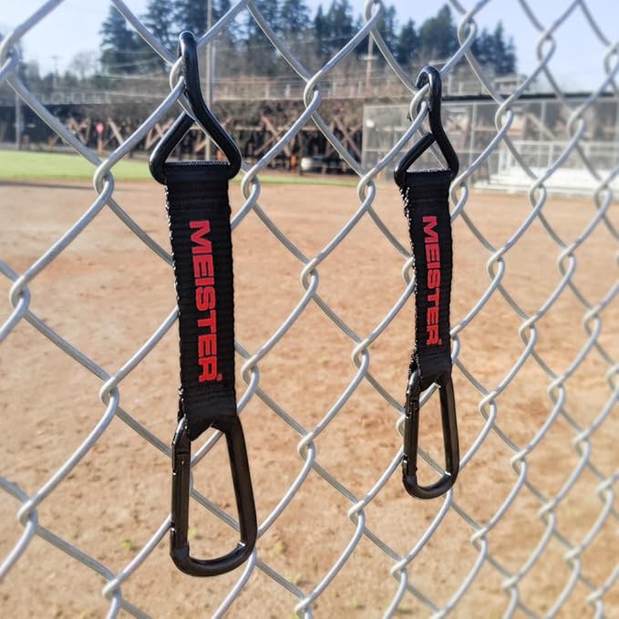 Meister Hang-Tough Fence Hooks for Baseball, Softball, Tennis & Camping (Pair)