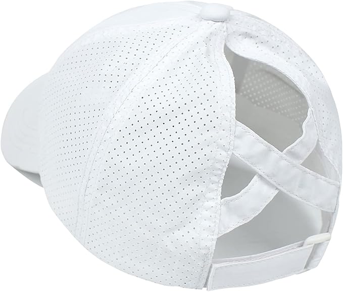 HGGE Womens Criss Cross Ponytail Baseball Cap Adjustable High Messy Bun Ponycap Quick Drying Hat