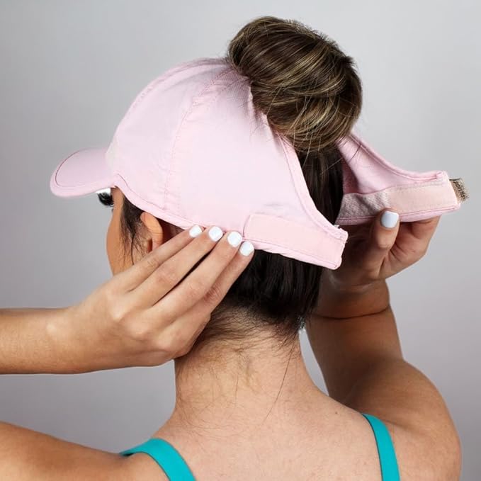 Ponyflo Women’s Ponytail Baseball Cap, Patented Active Feather-Light Hat with Open Back
