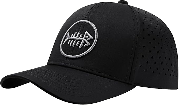 BASSDASH UPF 50+ Quick Dry Baseball Cap Water Resistant Laser Cut Mesh Snapback Hat for Men Women Fishing Hiking FH14