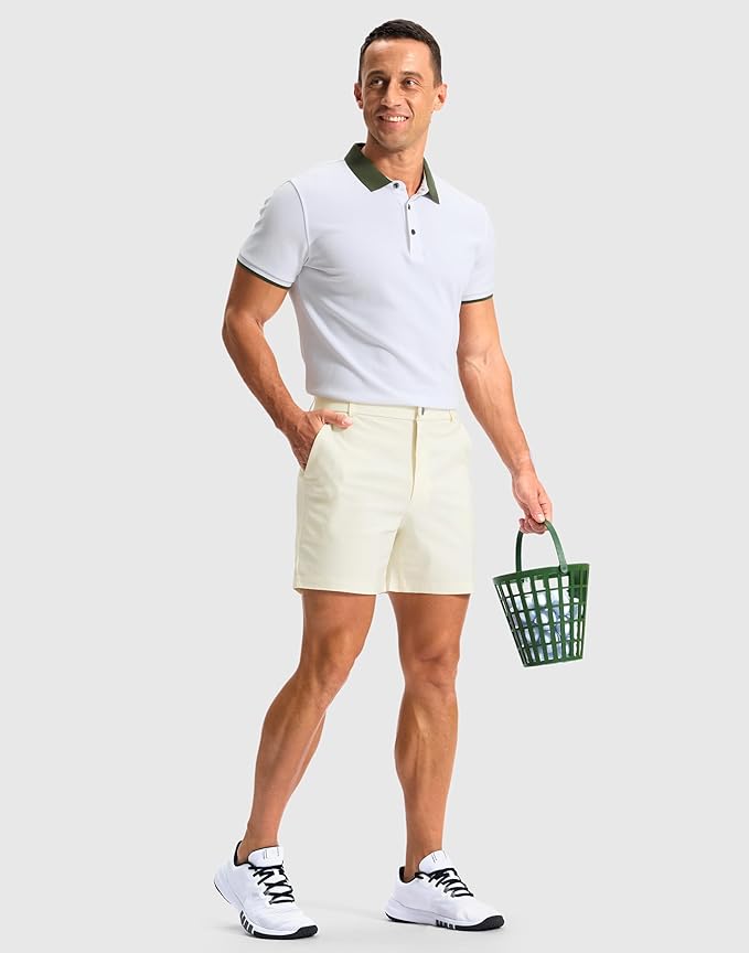 G Gradual Men's Golf Dress Shorts 5"/ 7"/ 9" Stretch Casual Work Flat Front Shorts for Men with 3 Pockets Quick Dry