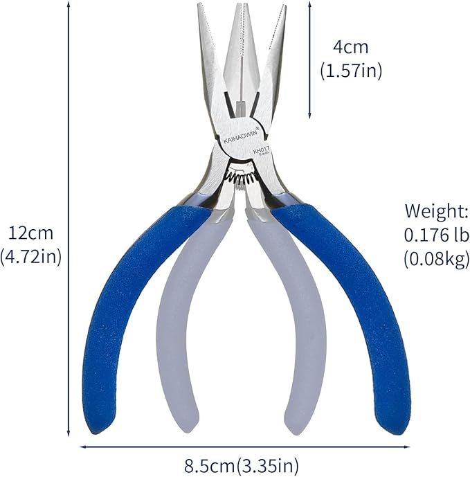 Mini Needle Nose Pliers 5"-10 Pack KAIHAOWIN Small Long Nose Pliers - Image 3