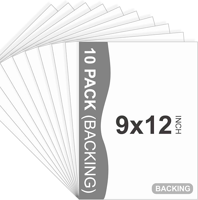 Somime 10 Pack Backing Boards, 9x12 Uncut White Mats Matboards, Acid-Free by SOMIME