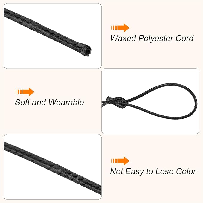 MECCANIXITY Waxed Cord 1mm Waxed Polyester Cord 175 Yard Wax String - Image 3