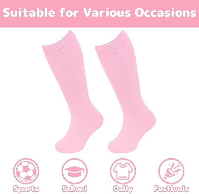 Olreco 1 Pack Toddler Kids Youth Soccer Socks Girls Boys Baseball Socks Youth Knee High Softball Football Accessories Cotton