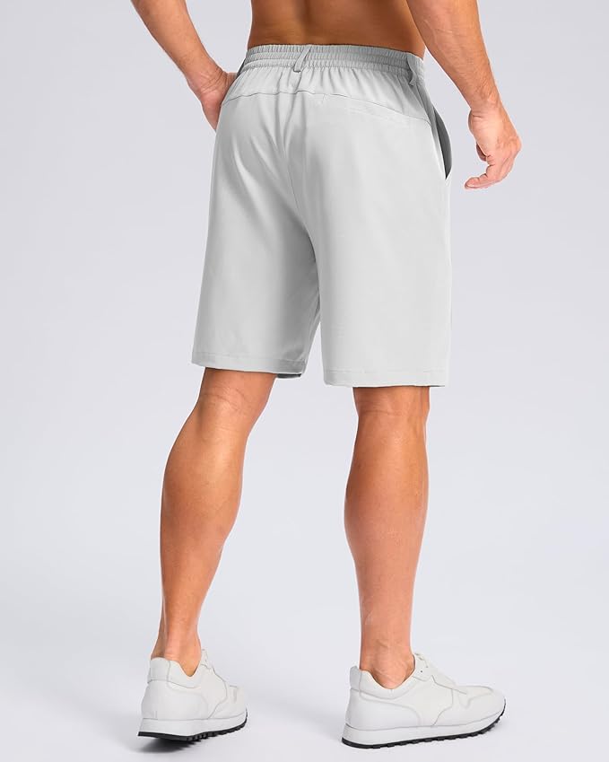 Pudolla Men's Casual Shorts 7"/9"/5" Lightweight Golf Shorts with 3 Pockets Stretch Quick Dry Comfy Work Shorts