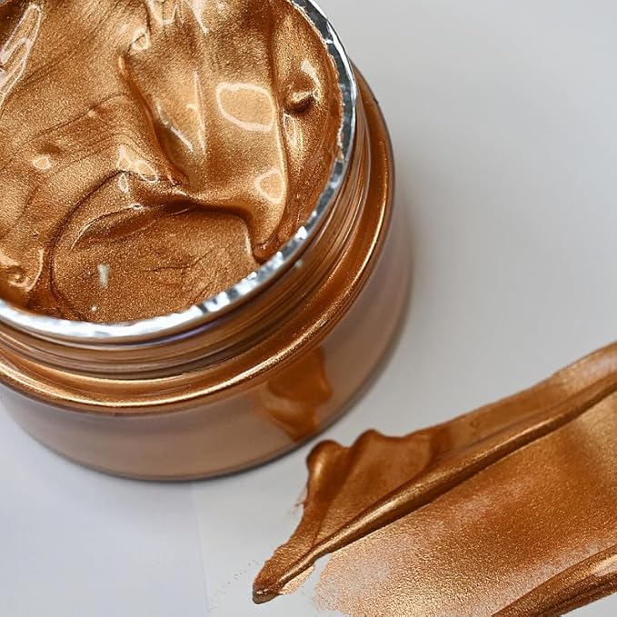 Shimmer Metallic Acrylic Paint Metallic Chalk Paste 1.7oz/50ml, DIY Crafts by JAJADO