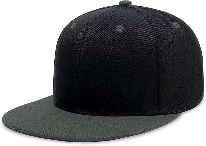 CHOK.LIDS Flat Bill Visor Classic Snapback Hat Blank Adjustable Brim High Top End Trendy Color Style Plain Tone Baseball Cap