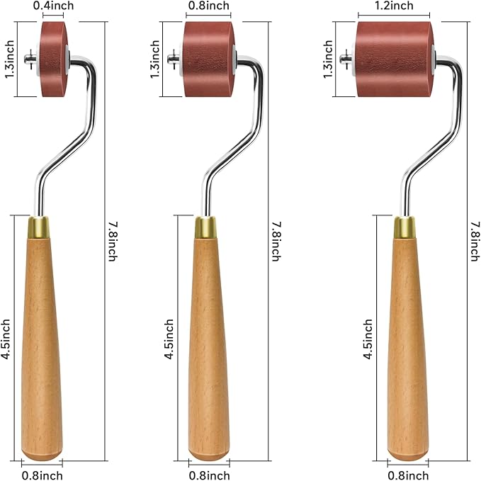 3pcs Rubber Rollers Brayer - Image 2