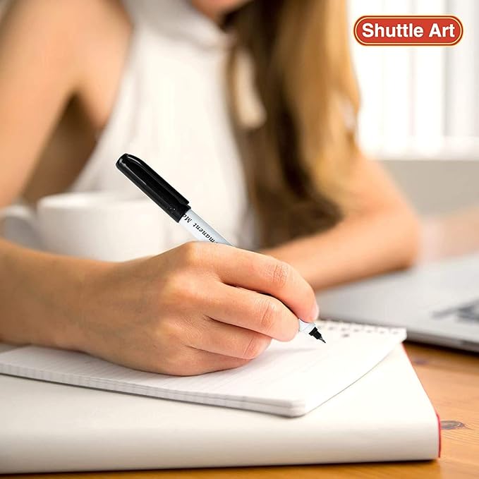 Shuttle Art Permanent Marker, 30 Pack Ultra Fine Point Black Permanent Marker - Image 4