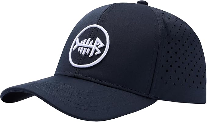 BASSDASH UPF 50+ Quick Dry Baseball Cap Water Resistant Laser Cut Mesh Snapback Hat for Men Women Fishing Hiking FH14
