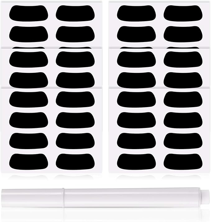 Sumind 24 Pairs Eye Strips Sports Eye Stickers Breathable Strips with 1 White Pencil for Baseball Football Softball Fans on Game Day (Black)