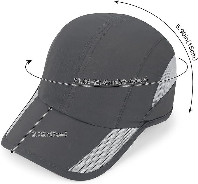 HH HOFNEN Quick Dry Baseball Cap Unstructured Running Cap Water-Resistant UPF 50+ Mesh Golf Sun Hats for Men Women