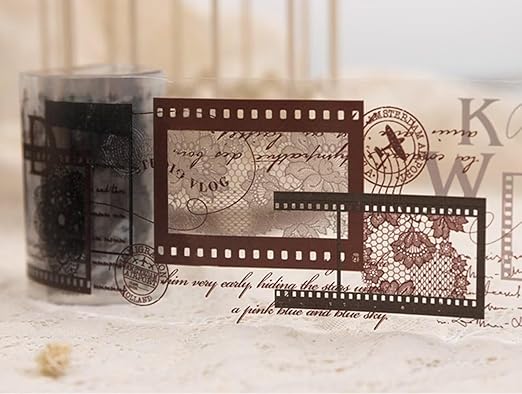 3pcs Vintage Lace Tape Cutout Art Lace Black White Stickers Roll Sticker PET - Image 3