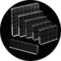 Pine & Linen 6 Pack Clear Stamp Blocks, Acrylic Tools Grid Lines Set, by Unknown