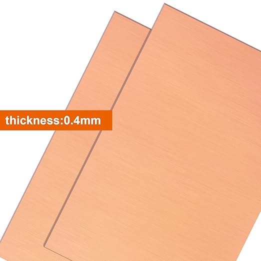 2PCS Copper Sheet, 8” x 12”, 24 Gauge, Double-Sided Attached Film Copper Plates - Image 3