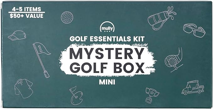 Mully Mullybox Mini Golf Gift Box, Unisex, Golf Accessories Set with Club Brush, Divot Tool, Golf Ball, Gift Card, Tees, Mystery Golf Box