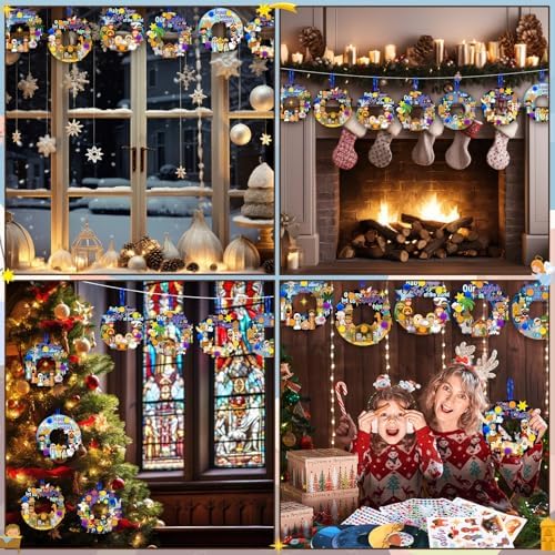 Hollowfly 48 Set Christmas Nativity DIY Wreath Craft Kits Xmas Activities