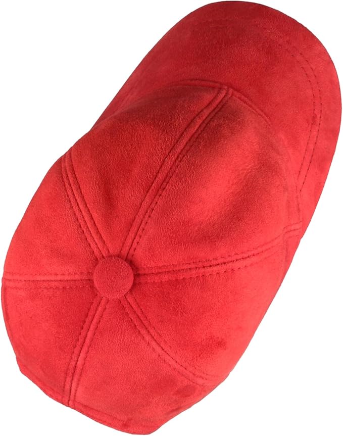 Suede Leather Baseball Cap – Unstructured 6 Panel Adjustable Strapback Hat for Men & Women