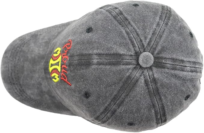 Funny Proud Softball Mom Hat for Women, Adjustable Embroidered Distressed Washed Cotton Baseball Mom Cap