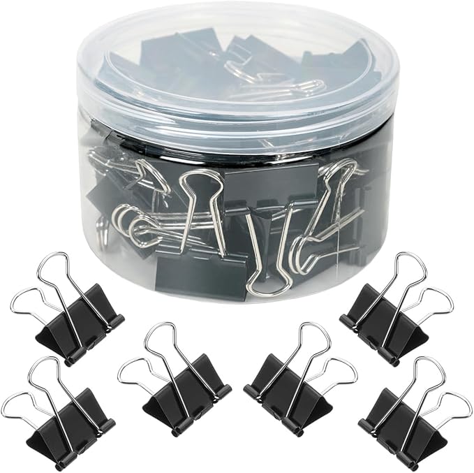 80 PCS Binder Clips, 1inch 25mm Binder Clips, Paper Clamps Medium Size by MIELIKKE