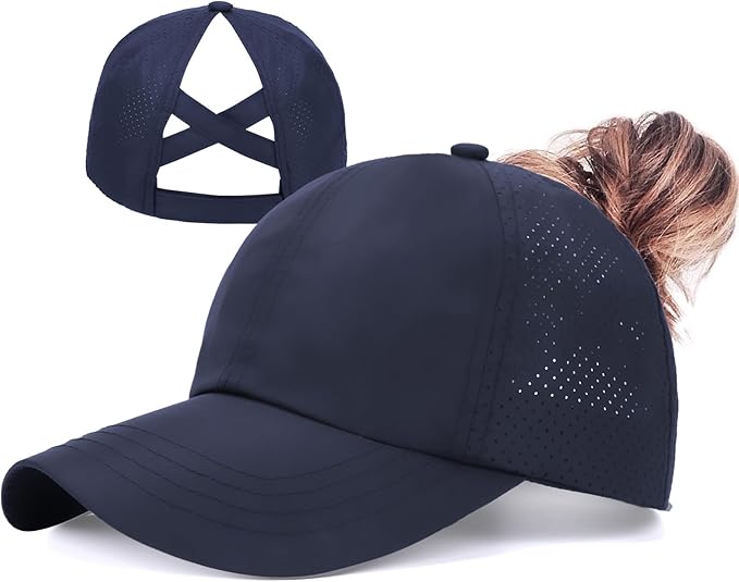 ZTL Women's High Ponytail Baseball Cap Performance Running Hat Quick Dry Mesh Sports Cap Unstructured Dad Trucker Hats
