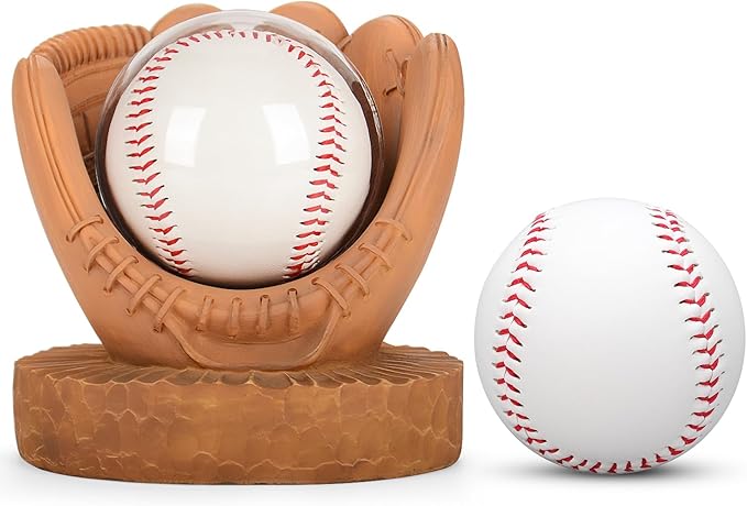 Baseball Holder Baseball Display Set: Baseball Glove Ball Holder Baseball Gifts for Boys,Sons, Men, Team Player,Resin Baseball Stand Baseball Collector Memorabilia Gift Baseball Themed Decor