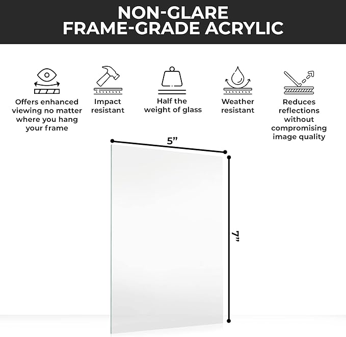 5 x 7 Non-Glare Acrylic Replacement Plexiglass - Image 3