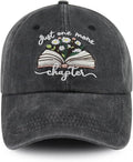 Just One More Chapter Hat for Men Women, Funny Adjustable Cotton Embroidered Bookish Baseball Cap