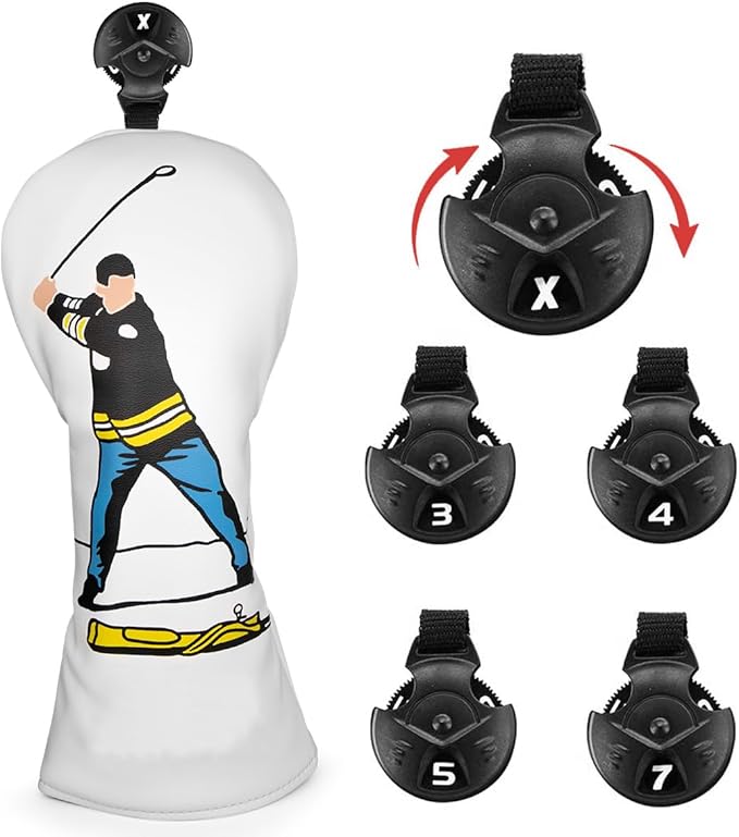 Barudan Golf Funny Golf Head Covers Premium Funny Driver Headcover, 3 Wood Headcover (Fairway Wood Head Cover), Hybrid Headcover fits for All Brand