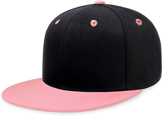 CHOK.LIDS Flat Bill Visor Classic Snapback Hat Blank Adjustable Brim High Top End Trendy Color Style Plain Tone Baseball Cap