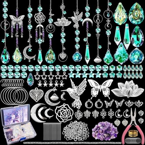 420pcs Suncatcher Kit, Crystal Prisms, DIY Garden/Window Hanging