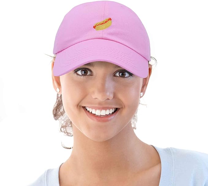 DALIX Hot Dog Hat Embroidered Mens Womens Baseball Cap