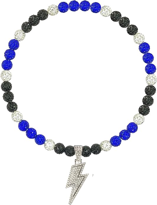 Baseball Necklace for Men 16/18/20 Inch Bling Ice Collection Lightning Bolt Pendant Necklace for Women Rhinestone Clay Beaded Discoball Accessories Gifts for Baseball Team Players Lovers