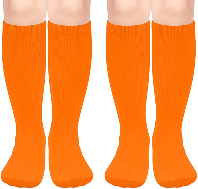 Sarfel Kids Soccer Socks Toddler Soccer Socks Girls Boys Soccer Socks Kids Tube Socks with Stripes Toddler Knee High Socks
