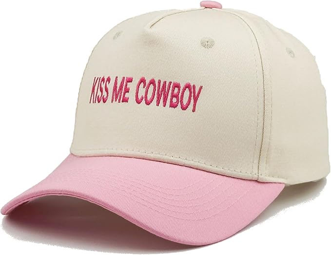 Two-Tone Cotton Baseball Cap with Embroidered Western Sayings - Adjustable Cowboy Style Hat for Men and Women